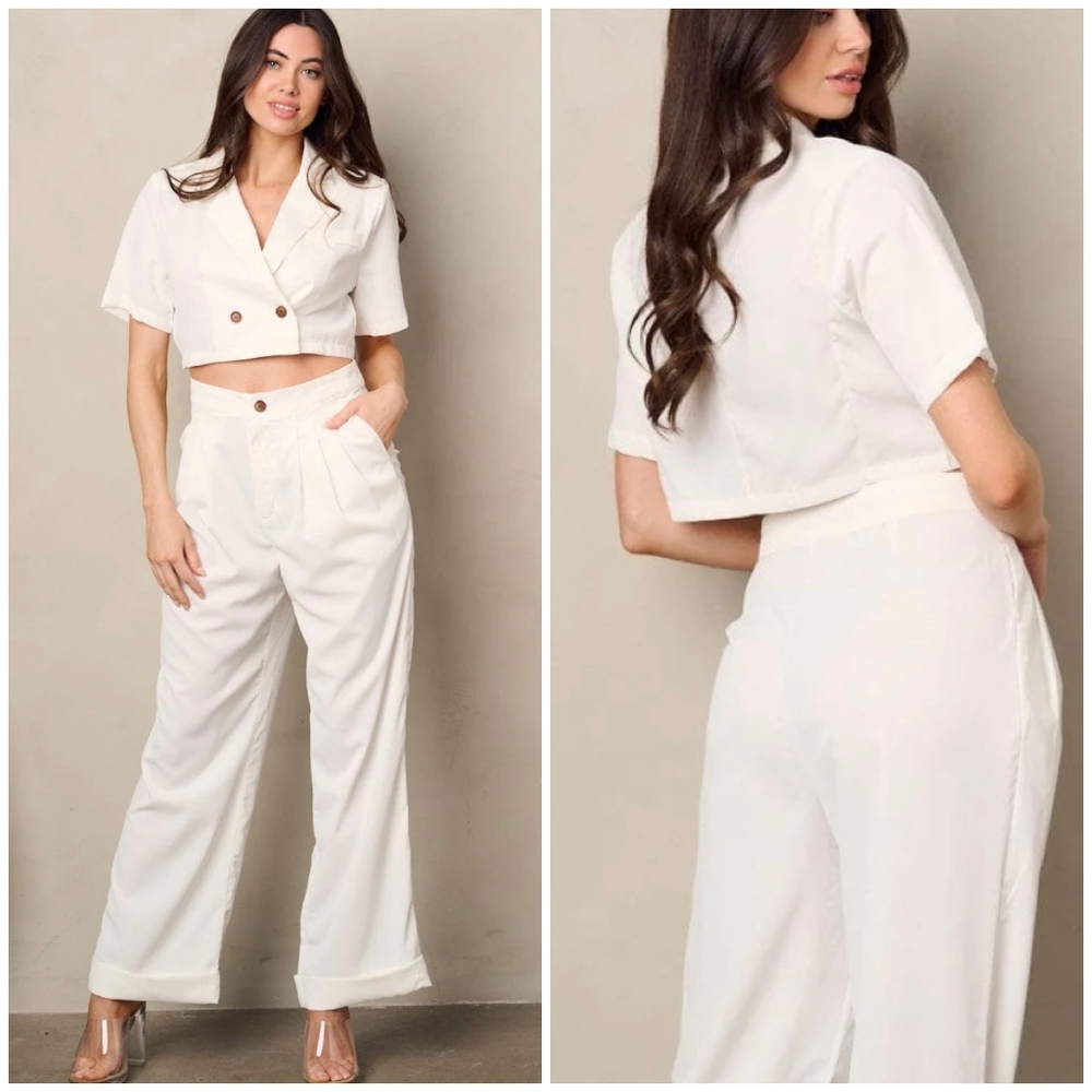 HYFVE Chic White 2-Piece Pants Set - Picture 6 of 6
